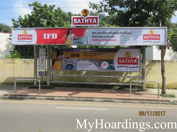 Hoardings rates in Chennai, Bus Shelters at Konnur, ICF West Colony Bus stop in Chennai, Flex Banner TN